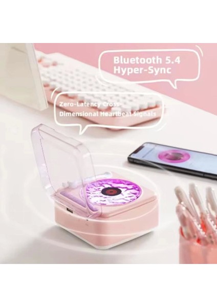 Bfs Nostalji Mini Plak Görünümlü Radyolu Bluetooth Hoparlör 3D Ses Dalgası Retro Müzik Plak Pembe fiyatları