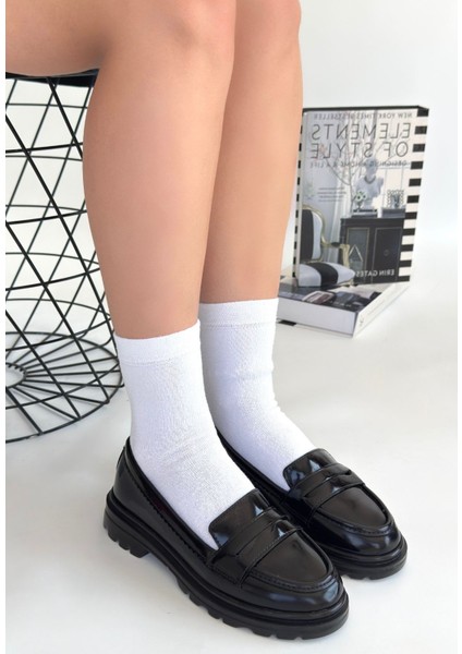 Eyesof Narli Siyah Rugan Oxford Ayakkabı