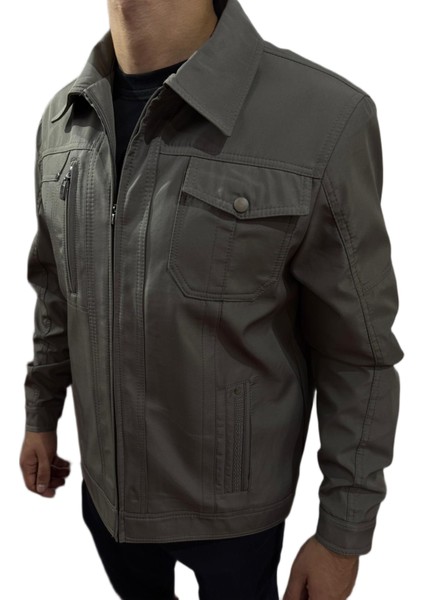 Baba Ceket Gri Cepli Fermuarlı modelleri