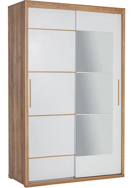 Tuana 140 cm Sürgülü Gardırop - Ceviz&beyaz fiyatları