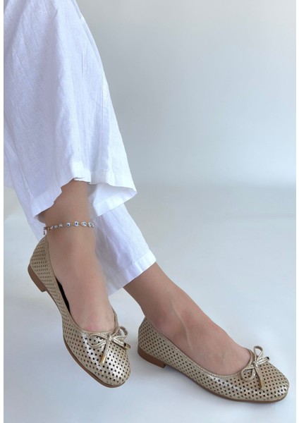 Eyesof Icar Bej Cilt Babet Ayakkabı