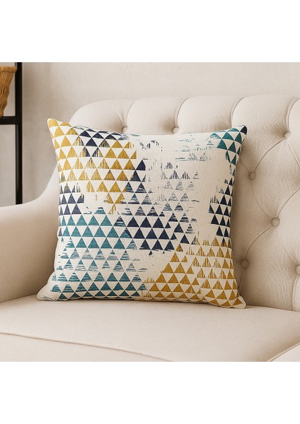 4'lü Modern Dekoratif Kırlent Kılıfı Seti – Geometrik Desen & Düz Mavi 4 AL 1 ÖDE modelleri