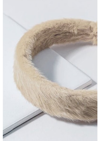 Kadın Bej Teddy Tüylü Peluş Taç fiyatları