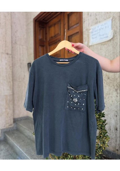Kadın Taşlı Pamuklu-Shirt Geniş Kalıp Büyük Bedene Uygun fiyatları