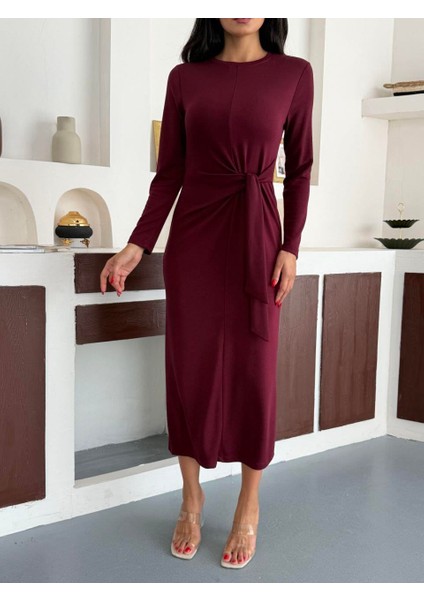 Yandan Bağlamalı Modal Kumaş Uzun Elbise fiyatları