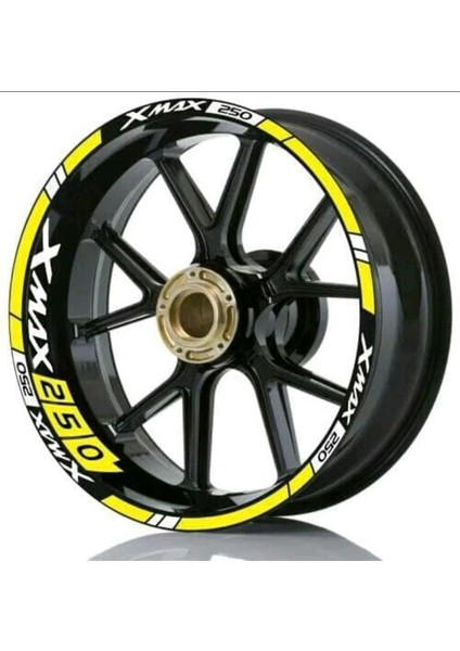 Xmax 250 Yazılı Kesikli Jant Sticker Etiket Modeli