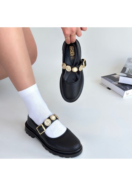 Eyesof Okira Siyah Cilt Oxford Ayakkabı fırsatları