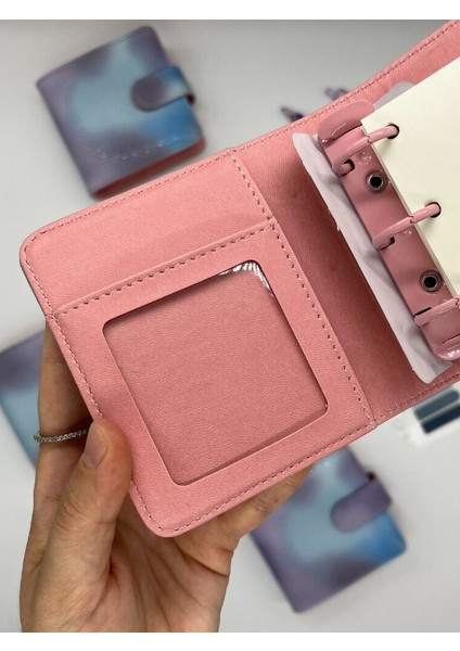 Mini Boy Mavi Mor Tonları Mıknatıslı Pu Deri Kapaklı Sürdürülebilir Ajanda/ Planner/ Binder Defter – 160 Sayfa (Çizgisiz, Değiştirilebilir Sayfa) fiyatları