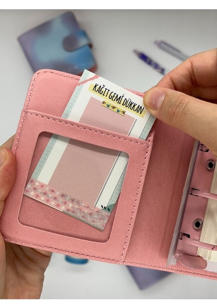 Mini Boy Mavi Mor Tonları Mıknatıslı Pu Deri Kapaklı Sürdürülebilir Ajanda/ Planner/ Binder Defter – 160 Sayfa (Çizgisiz, Değiştirilebilir Sayfa) modelleri