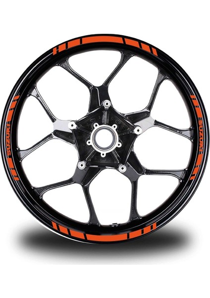 Suzukı Yazılı Kısa Yazısız Kısa Dış Şerit 16'lı Tek Renk Jant Sticker Modeli