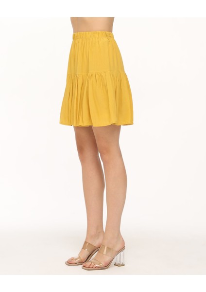 Krep Kumaş Düz Renk Şort Etek