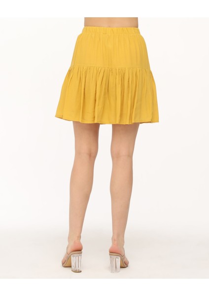 Krep Kumaş Düz Renk Şort Etek