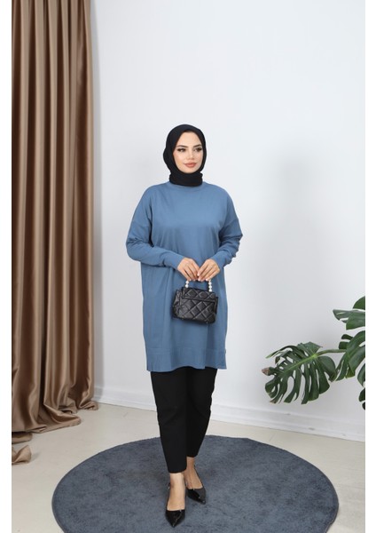 Yırtmaçlı Merserize Tunik fiyatları