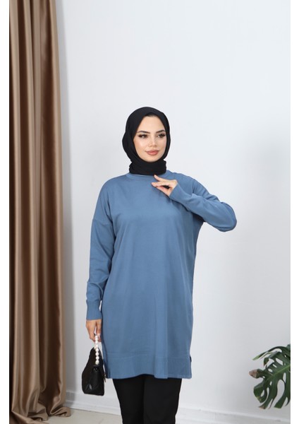 Yırtmaçlı Merserize Tunik modelleri