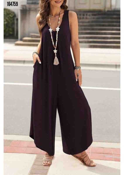 Kadın Askılı Yuvarlak Yaka Cepli Salaş Uzun Viskon Tulum, Kırmızı Gül Figürlü Kolye Hediye fiyatları