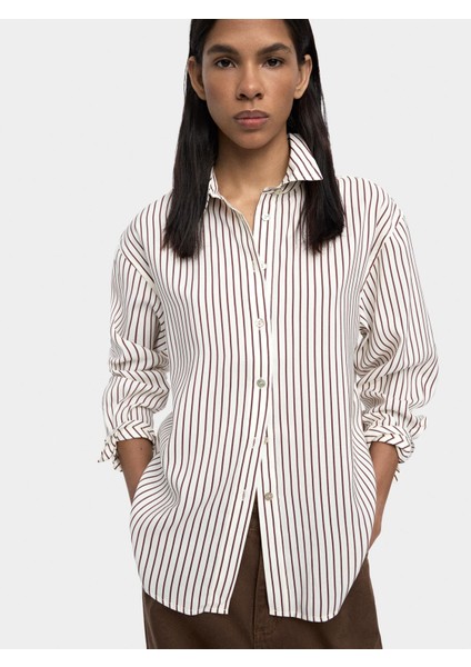 Uzun Kollu Çizgili Gömlek fırsatları