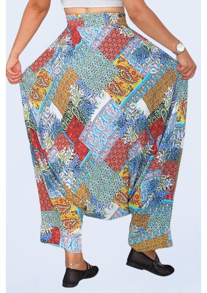 Viskon Kumaş Çift Cepli Bohem Tarzı Kadın Şalvar modelleri