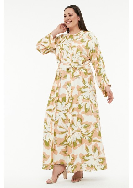 Pamuk Saten Kumaş Çiçek Desenli Abaya Takım fiyatları