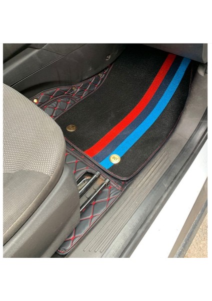 Ford Tourneo Courier 2015-2022 Aracına Özel 8d Çift Katmanlı Havuzlu Paspas Takımı (Siyah Kırmızı Dikişli) fiyatları
