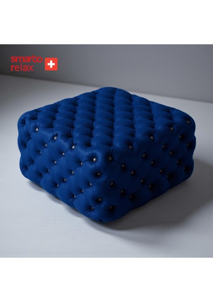 Puf Poschiavo Ayaksız Kapitoneli Dekoratif 100x100x45 cm(Lacivert) fiyatları