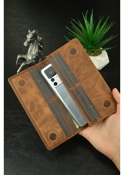 Telefon Bölmeli Cüzdan Mıknatıslı ve El Bantlı Büyük Cüzdan Deri Cüzdan modelleri