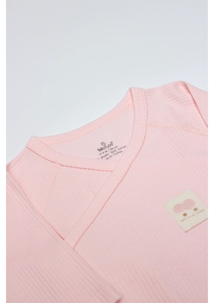 Bistyle Organic Modal Flying Balloons Kruvaze Uzun Kol Body BS17121 Pembe modelleri