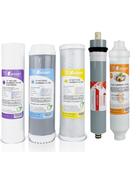 Açık Kasa Su Arıtma Cihazlarının Tamamına Uyumlu 5 Filtre Set 1 Sınıf Kalitelidir