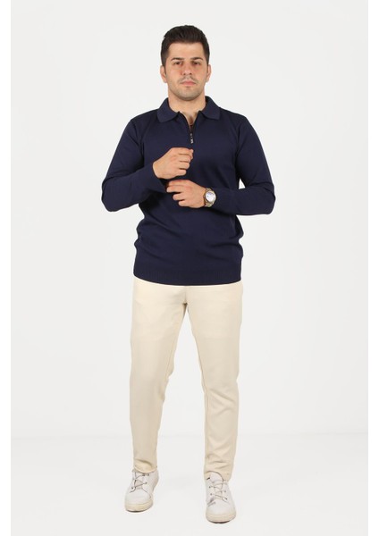 711 Polo Yaka Fermuarlı Kazak