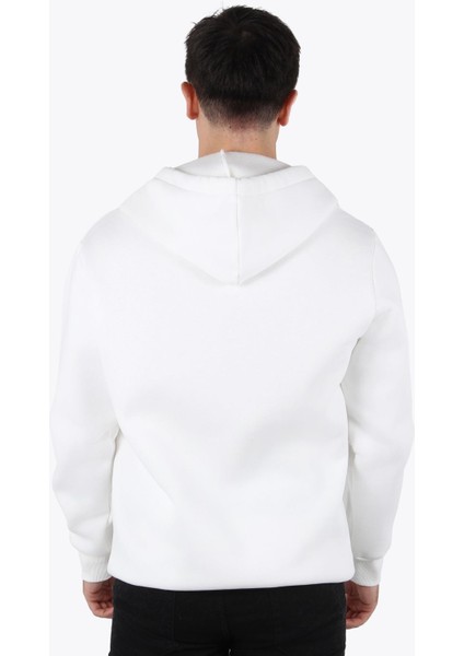 5487 Fermuarlı Kapşonlu Kanguru Cep 3 İplik Şardonlu Sweat