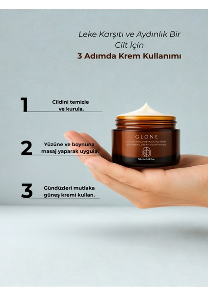 Glutatyonlu Beyazlatıcı Krem | 50ml | Glutatyon & Arbutin | Cilt Tonu Eşitleyici, Leke Karşıtı fırsatları
