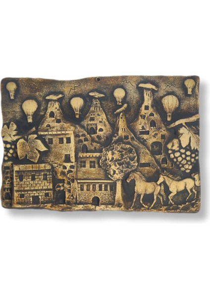 Kapadokya Evleri Rölyef Duvar Pano