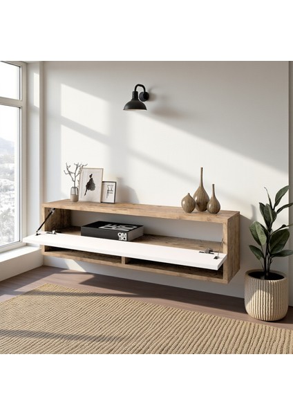 Loft Aynalı Duvara Monte Dresuar Antre Hol 100CM Çam- Beyaz fiyatları