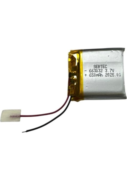 663032 3.7V 650MAH Li-Polymer Pil DEVRELI/1.5A