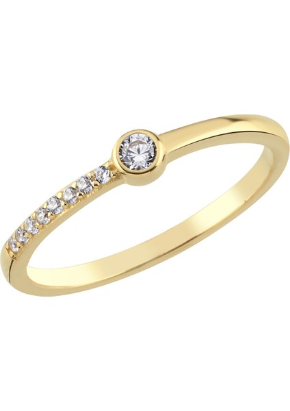 Altın Yarısı Taşlı Yüzük