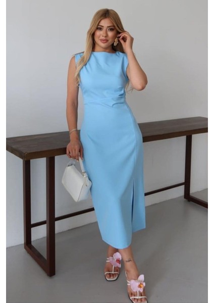 Mavi Büzgülü Kadın Elbise fırsatları