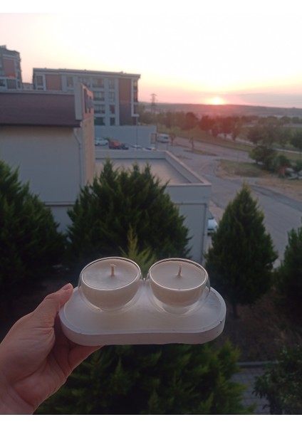 Çift Cidarlı Tabaklı 2'li Soya Wax Mum Seti modelleri