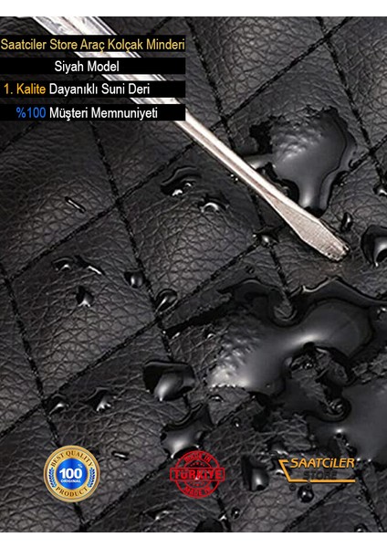 Renault Megane 3 2008-2015 Deri Oto Kolçak Kılıfı Örtüsü Capitone Süngerli Siyah Nakışlı fiyatları