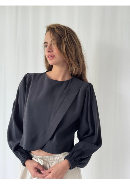 Alisa Kapaklı Retro Gömlek Kadın Siyah modelleri