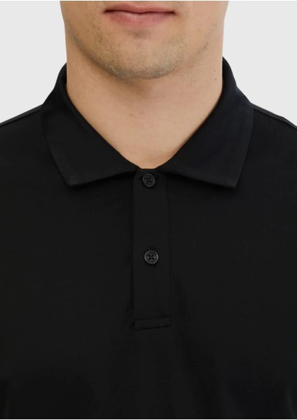 Siyah Düz Polo Yaka %100 Pamuk T-Shirt fırsatları