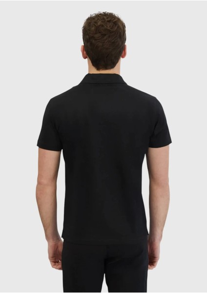 Siyah Düz Polo Yaka %100 Pamuk T-Shirt indirimleri