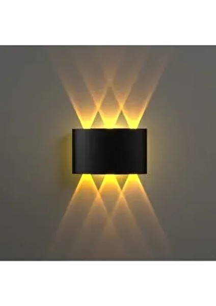 Uranüs Amber Işık Ledli Aplik Modern Tasarım Bahçe ve Dış Mekan Kullanımı İçin 17 x 9 cm
