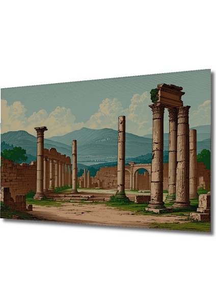 Çerçeve Görünümlü Savaş Alanı Yağlı Boya Görünümlü Dekoratif Ahşap Ev/işyeri/ofis Yuvarlak Tablo fiyatları