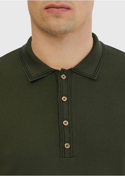 Haki Polo Yaka Düz Örgü Triko fırsatları
