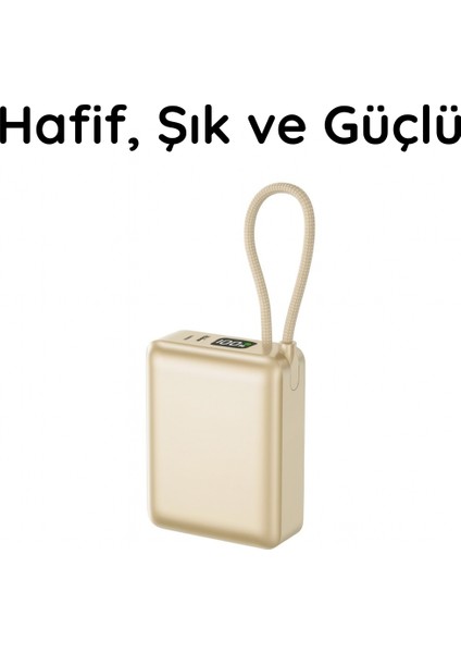 20W Hızlı Şarj Mini Powerbank – Kompakt, Taşınabilir, Dijital Ekranlı, Usb-C Çıkışlı modelleri