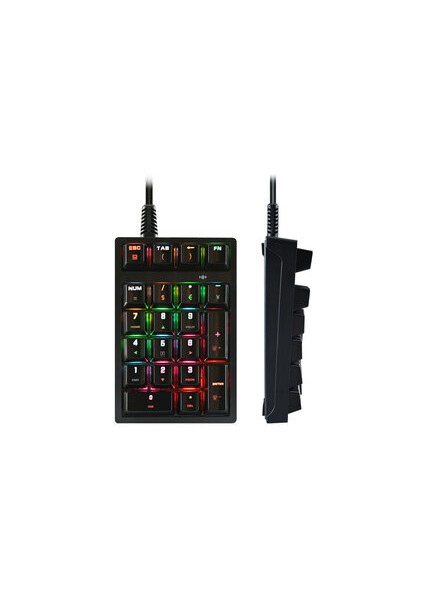 Rgb Mekanik Sayısal Tuş Takımı | 21 Tuşlu Kablolu Numpad, Mavi Switch, Gaming & Ofis Klavye modelleri