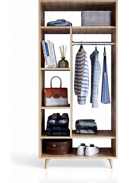 Bali Bohem Jüt 2 Kapaklı Gardırop – Jüt Kumaş Mdf Kapaklı, Meşe indirimleri