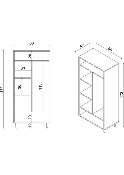 Bali Bohem Jüt 2 Kapaklı Gardırop – Jüt Kumaş Mdf Kapaklı, Meşe