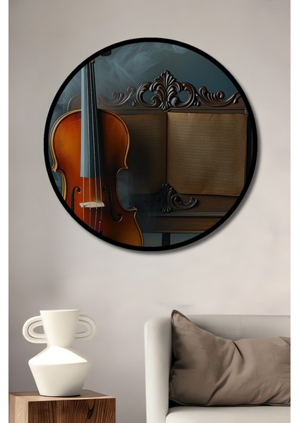 Çiçek Taçlı Geyik Yağlı Boya Görünümlü Dekoratif Ahşap Ev/işyeri/ofis Kare Tablo