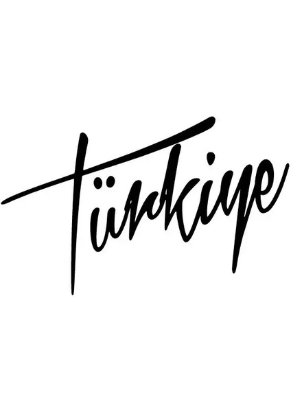Türkiye El Yazısı Duvar Dekor Sticker 40 x 24 cm