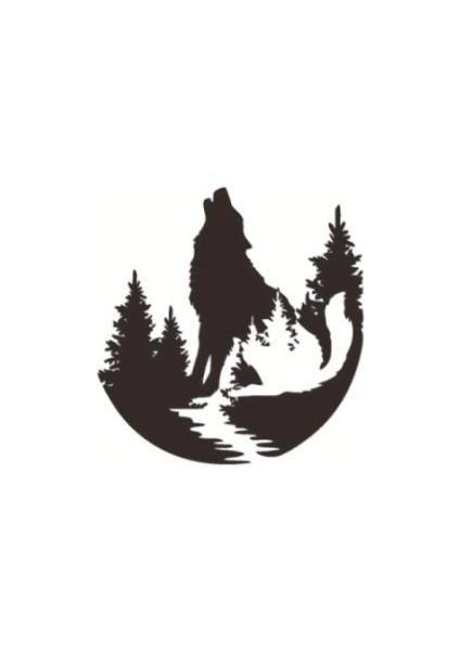 Orman ve Uluyan Bozkurt Oto Kaput Sticker 45 x 47 cm fiyatları